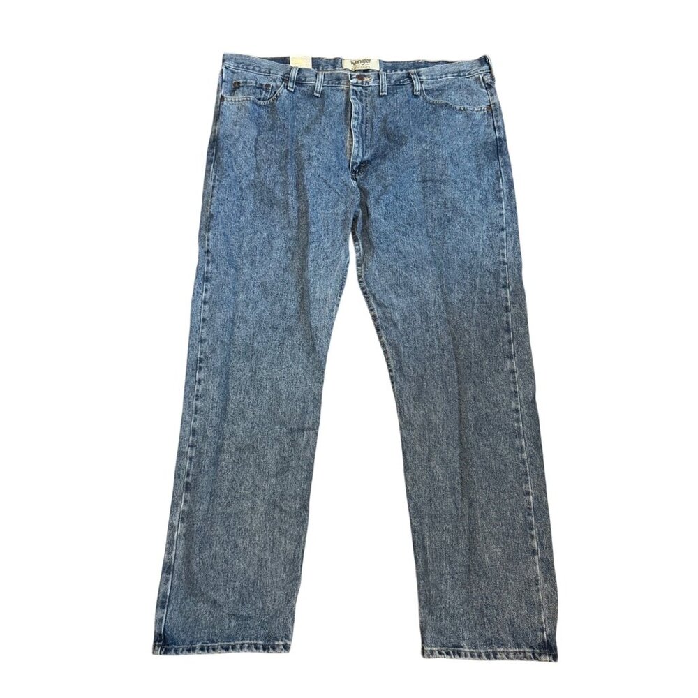 Wrangler Authentic Mens Relaxed Fit Straight Leg Jeans 44x32 Denim Blue